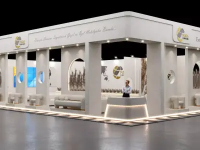 8-Modern Exhibition Booth 16x10m - 3ds Max - Corona Renderer 3D model