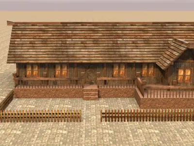 Medieval house sixteen 17 Low-poly 3D model