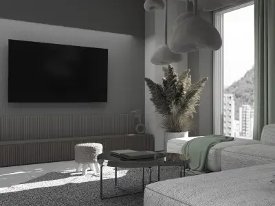 living room Low-poly 3D model 17