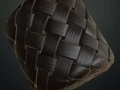 Natural Light Woven Rattan PBR Seamless Texture