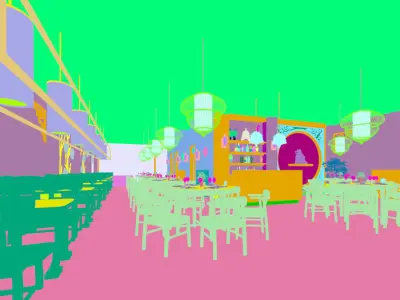 Business Restaurant - Coffee - Banquet  140 3D model