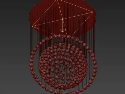 SS Modern Crystal 5 Light Chandelier 3D model