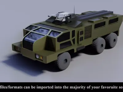 Sci-Fi Truck v1 - Low Poly Game Ready - PBR Low-poly 3D model