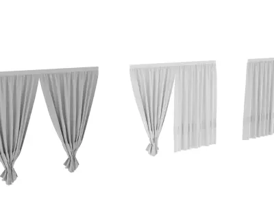 Curtain Low-poly 3D model