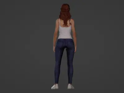 Realistic Freckled Girl 3D model