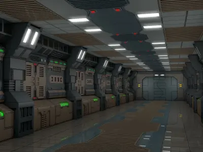 Sci Fi Corridor  3D model 31