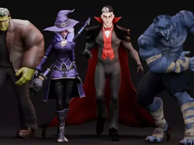 Halloween Characters - Bundle Edition Low-poly 3D model