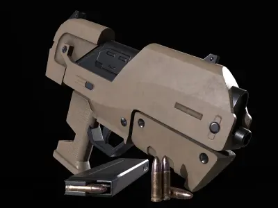 Sci Fi Gun PBR Low-poly 3D model
