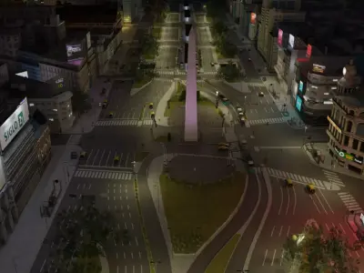 Buenos Aires City day and night 3D model