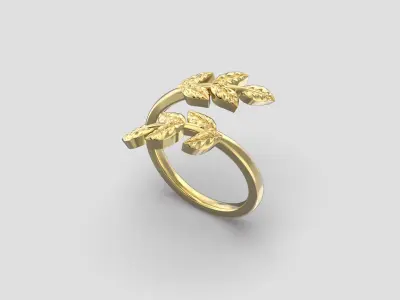 R 223 Leaf Ring 3D print model