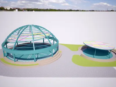 Communal Space Dome Pavilion 3D model