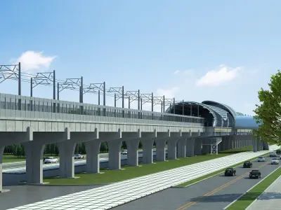 Light Rail Station 02 3D model