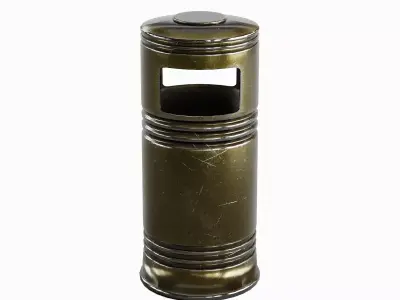 Metal Street Trash Bin 03 Low-poly 3D model