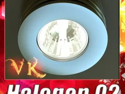 Halogen Lamp 02 High detail 3D model