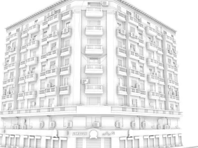 Building with balconies and windows 3D model