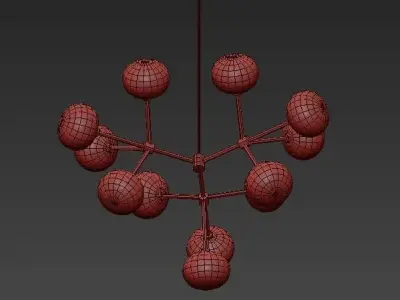 NABILA chandelier with balls hanging from it 3D model