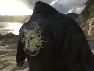 Bomber jacket cyberpunk Low-poly 3D model