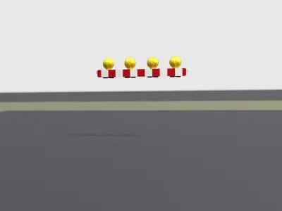 Construction Barrier 4 with warning lights 600-31 100x1200mm Low-poly 3D model