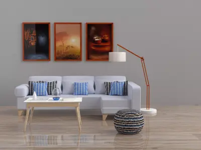 Living Room Low-poly 3D model