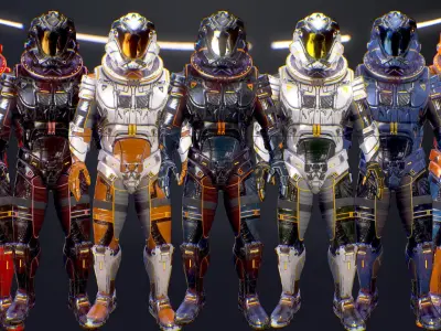 Sci-Fi Armor 7 Low-poly 3D model