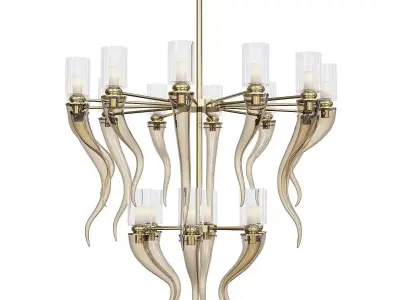 HONEY VENETIAN GLASS CHANDELIER Low-poly 3D model