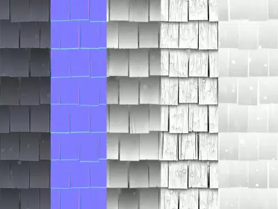 Old wooden shingles 01 PBR Texture