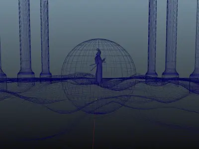 Sci-Fi Rising Sun Samurai scene  3D model