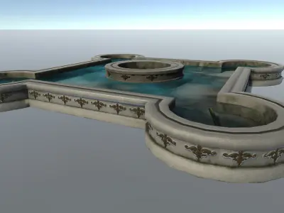 Fountain Set 2 - Unreal - Unity Low-poly 3D model