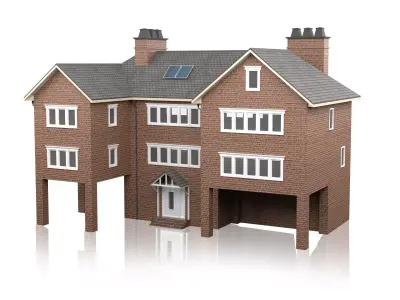 British House Design 08 Low-poly 3D model