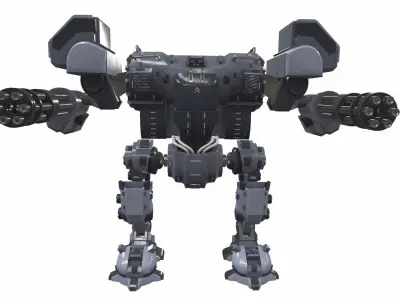 Battle mech robot piston 3B 3D model