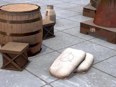 Factory Model with PBR texture Low-poly 3D model