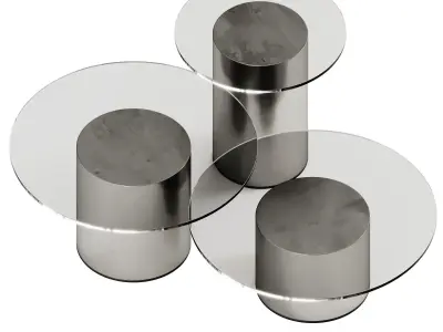 Ubeda and Otto Canalda Contemporary Glass 2001 Side Tables 3D model