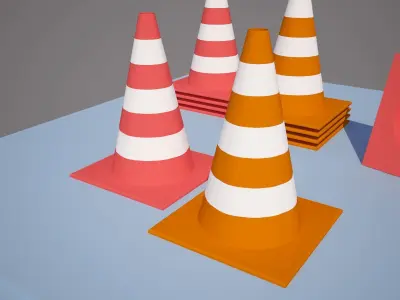 Plastic traffic cone Low-poly 3D model