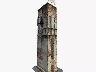 Cartoony Building Low-poly 3D model