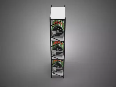 STACKED VERTICAL GARDEN TOWER FRAME ROTARY HYDROPONIC PLANT FARM 3D model