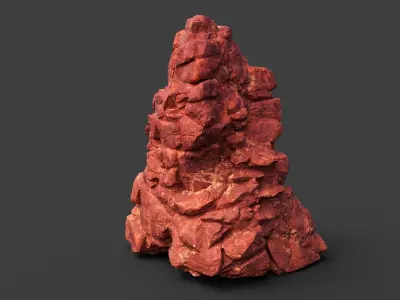 Low poly Sandstone Canyon Cliff Modular 210417 Low-poly 3D model