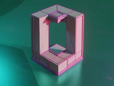 Modular Stylized Cyberpunk Building 1 Low-poly 3D model