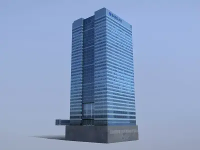 London Buiding Barclays 20ChurchillPlace Low-poly 3D model