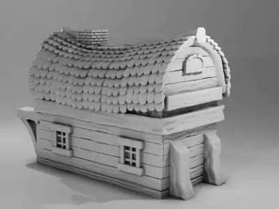 House 3D Print Model with roof 3D print model