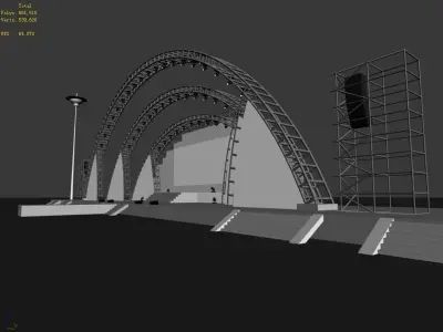 Stage party concert fashion catwalk T station  8 3D model