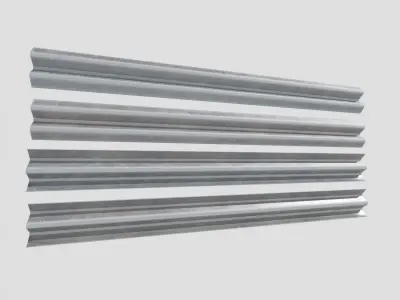 road fence kit A  Low-poly 3D model