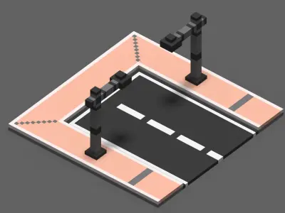 Road Voxel - 5 Low-poly 3D model