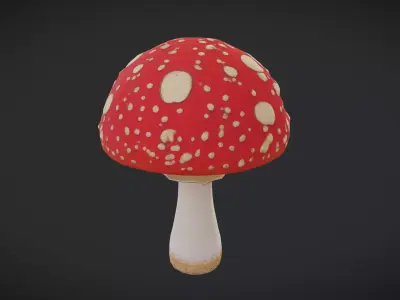 Fly Agaric Low-poly 3D model