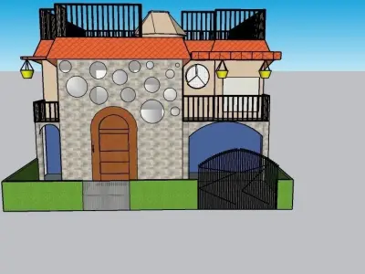 Kothi house Low-poly 3D model