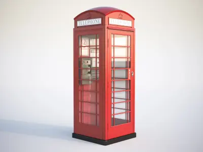 English phone booth 3D model