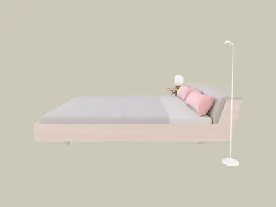 Model Set 12 Fusion bed Zeitraum Bedside table JWDA Lamp MENU  3D model