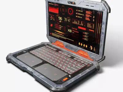 Cyber Scifi Laptop 3D model