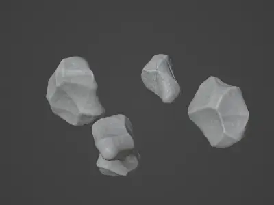 Rock Stone Low-poly 3D model 5