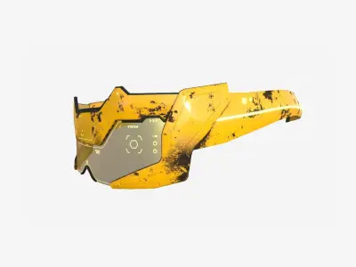 SciFi Glasses F10 Yellow - Character Design Fashion Low-poly 3D model