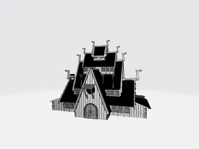 Large Viking house 3D print model